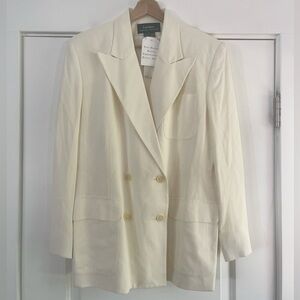 Gorgeous Vintage Ralph Lauren Cream Double Breasted Blazer - 10